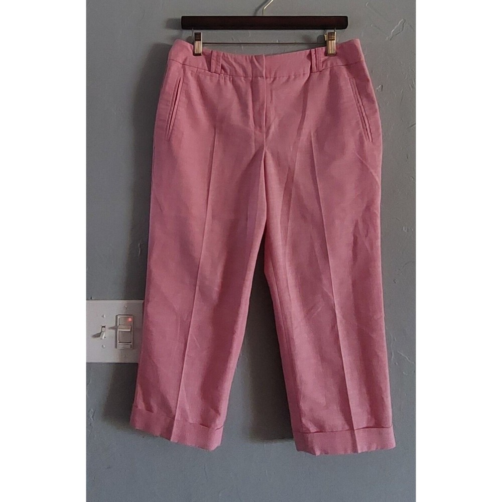 LARRY  LEVINE pants Capri, Pink,cotton, Polyester, 16 Inch Waist.